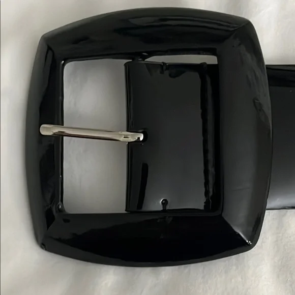 Ann Taylor Paten Leather Black Belt. Size XS. Measures 36”. Gently worn. - Picture 3 of 8